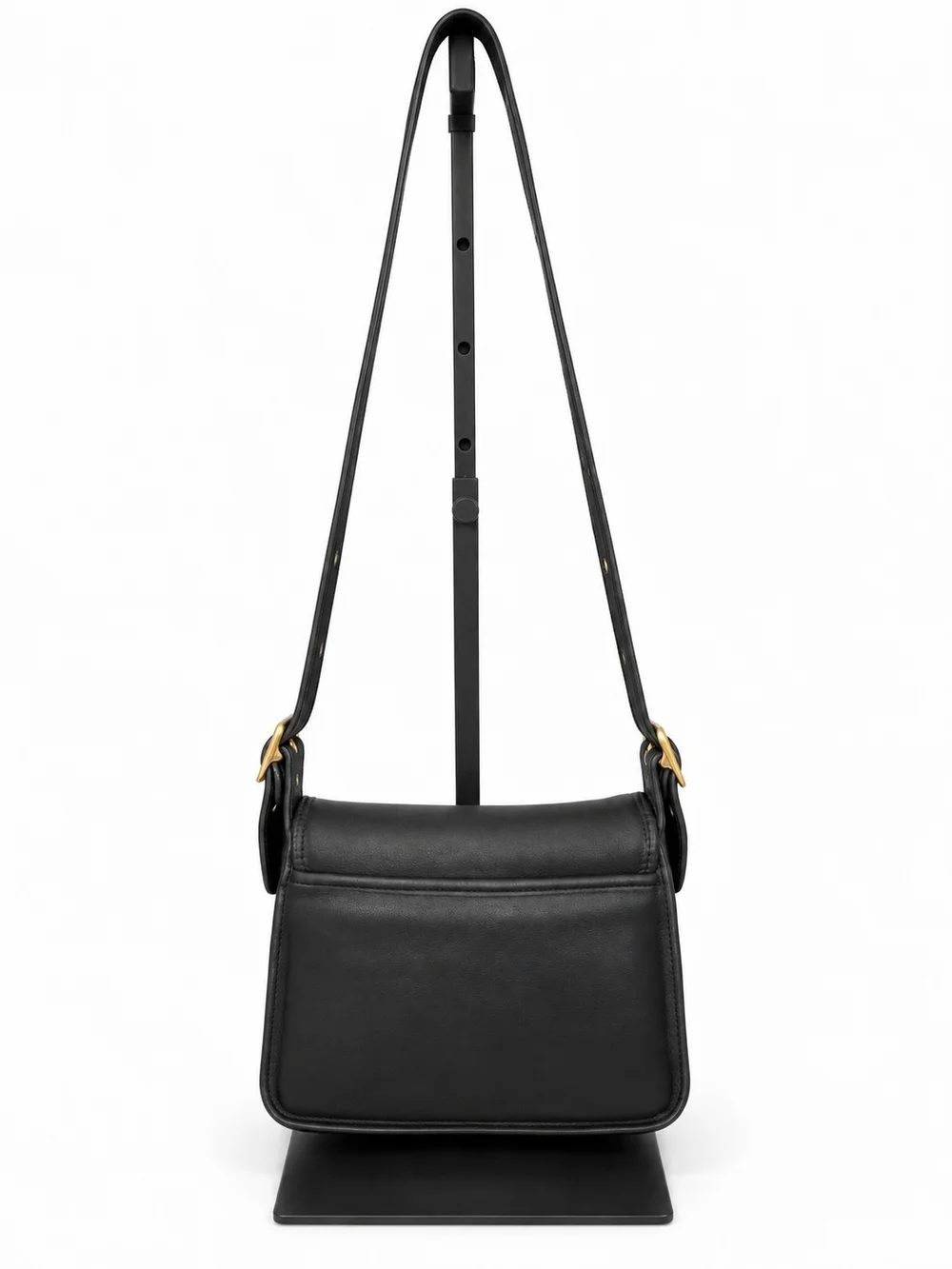 Vintage Coach Rambler Black Leather Turnlock Shoulder Bag Brass Hardware